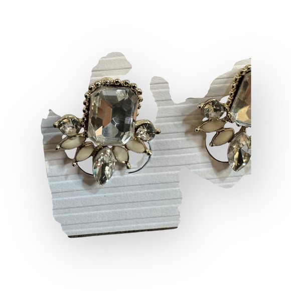 Sparkling Crystal Cluster Stud Earrings Fashion Jewelry Women - Picture 2 of 4